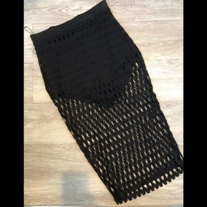 Mesh midi skirt
